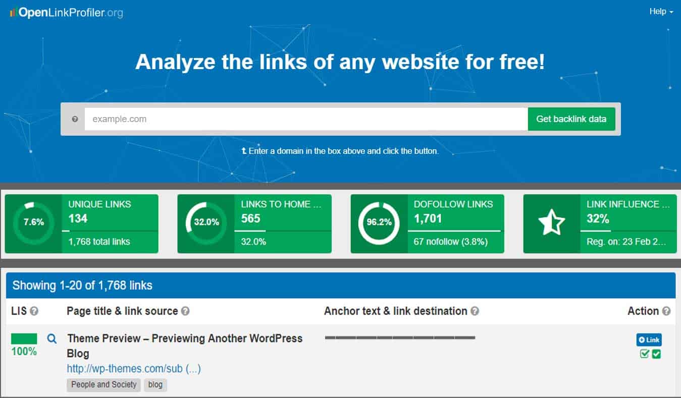 OpenLinkProfiler